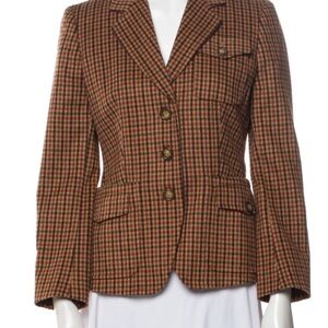 Max Mara virgin wool plaid blazer